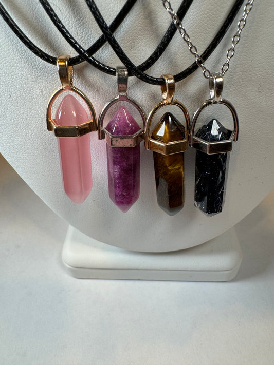 Crystal Bullet Shape Necklace